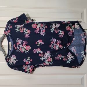 Wallflower blue floral asymmetrical top Large